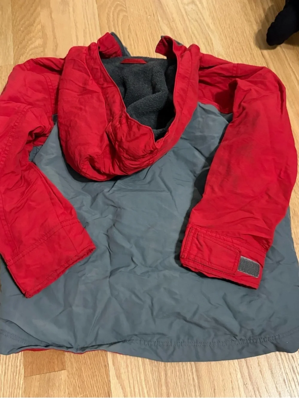 Gap Full Zip Hooded Jacket Small Windbreaker Winter Coat Red Gray